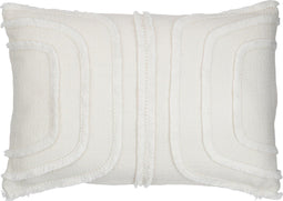 J-Line kussen Boog Rechthoek - polyester - wit