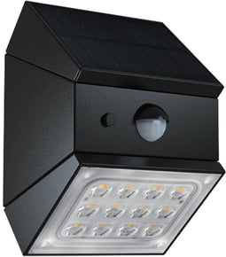 V-TAC VT-11025CCT-B - Solar Wandlamp - PIR Sensor - IP65 Waterdicht - Zwart - 2.5W - 300 Lumen