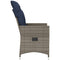 Tuinstoelen 2 st verstelbaar met kussens poly rattan grijs