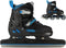 Nijdam Blue Blaze - 2-in-1 Combo Skeelers - Verstelbaar 33-36 - Zwart/Blauw