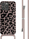 imoshion Hoesje Geschikt voor iPhone 15 Pro Max Hoesje Met Koord - imoshion Siliconen design hoesje met koord - Roze / Animal Pink
