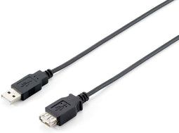Equip USB A/USB A 2.0 - Verlengkabel 5 m - Plug and play - Zwart
