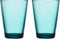 Iittala Kartio Tumbler Glazen Set - Waterglas - Vaatwasbestendige Longdrinkglazen - Zeeblauw - 40 cl - 2 Stuks