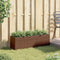 vidaXL - Plantenbak - met - 3 - potten - 105x30x32 - cm - poly - rattan - bruin