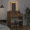 vidaXL - Kaptafel - met - LED-verlichting - in - Artisan - Eiken - 79x41x140 - cm