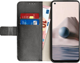 OnePlus Nord 2T - Bookcase Hoesje - Magnetische Sluiting en Pasjesvakjes - Zwart