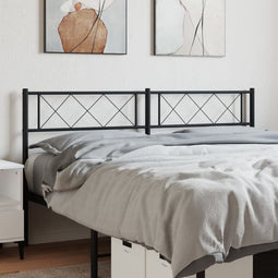 vidaXL - Hoofdbord - 140 - cm - metaal - zwart