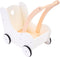 Angel Toys 606015 - Poppen loopwagen - Inclusief matrasje dekentje kussentje opbergtas - Roze wit