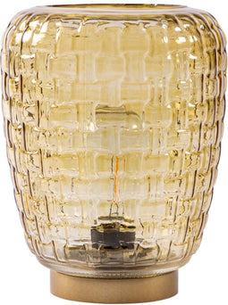 PTMD Tina Ronde Tafellamp - H18 x Ø15,5 cm - LED - Glas - Geel