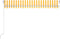 vidaXL - Luifel - handmatig - uittrekbaar - met - LED - 400x350 - cm - geel - en - wit