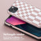 Selencia Hoesje Met Koord Geschikt voor iPhone 13 - Selencia Siliconen design hoesje met afneembaar koord - Roze / Irregular Check Sand Pink