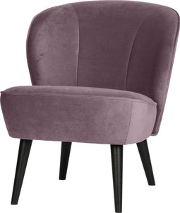 WOOOD Sara Fauteuil - Velvet - Warm Lila - 59x71x70