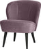 WOOOD Sara Fauteuil - Velvet - Warm Lila - 59x71x70