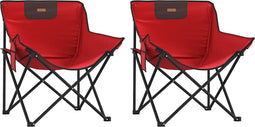 vidaXL - Campingstoelen - 2 - st - met - vakje - inklapbaar - rood