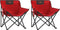 vidaXL - Campingstoelen - 2 - st - met - vakje - inklapbaar - rood