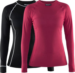 Craft Active - Tops Thermoset Dames - Slim fit lange mouwen - Zwart - Roze