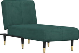 vidaXL - Chaise - longue - fluweel - donkergroen