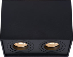 Lucide TUBE - Plafondspot - 2xGU10 draaibaar - Zwart
