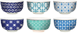 Cosy&Trendy Chloe Kommetje - Ø9 cm - 6 stuks - Blauw/Groen - Aardewerk - Vaatwasserbestendig