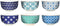 Cosy&Trendy Chloe Kommetje - Ø9 cm - 6 stuks - Blauw/Groen - Aardewerk - Vaatwasserbestendig