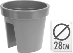 Basic Ronde Balkonbak 28 cm Lichtgrijs