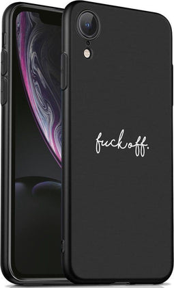 iMoshion Hoesje Geschikt voor iPhone Xr Hoesje Siliconen - iMoshion Design hoesje - Zwart / Fuck Off