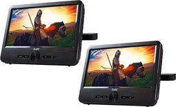Logicom - DJIX PVS 906-50SM - Draagbare DVD-Speler Auto met Autohoofdsteun - 10,5" Draaibaar HD-Scherm - Accu - 4-6 Uur Speeltijd - Voor SD-kaart/USB/Sync TV - Zwart