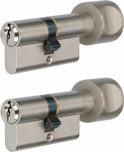 S2 knopcilinder 30/30 SKG** set van 2 stuks gelijksluitend