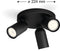 Philips Pongee - opbouwspot - 3-lichts draaibaar - zwart