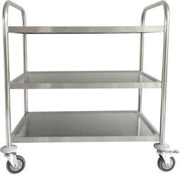 STIER RVS Serveerwagen - 3 Niveaus - 150 kg Laadvermogen