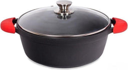 Valira Black Induction Braad-, Kookpan ø 24cm met Deksel - Extra Harde Coating, 100% PFOA vrij