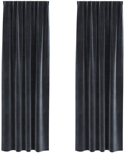 vidaXL - Verduisteringsgordijnen - met - Bovenband - 2 - stuks - Donkergrijs - Velvet
