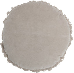 J-Line kussen Rond Velvet - katoen/linnen - grijs