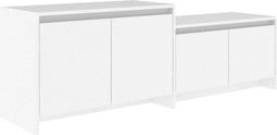 vidaXL - Tv-meubel - 146,5x35x50 - cm - bewerkt - hout - wit