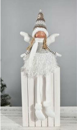 Decoratieve figuren DKD Home Decor Kerstmis Fee Polyester Engel (22 x 15 x 48 cm) (2 Stuks)