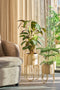 Mica Decorations Donau Bloempot op Standaard - Set van 2 - H45 x Ø22,5 cm - Lichtgeel Goud (2 stuks)
