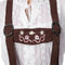 dressforfun Lederhose Alpsee XL - Verkleedkleding - Bloemenstiksels - Bruin