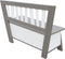AXI Corky Opbergbank voor kinderen - Zitbank in Wit/Grijs van hout - 116x37x84cm