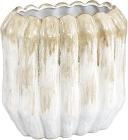 PTMD Bloempot Seattle - 26x18x26 cm - Keramiek - Parel