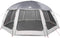 vidaXL - Zwembadtent - met - uitneembare - buiten- - gaaswanden - 612x612 - cm - grijs