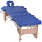 vidaXL - Inklapbare - massagetafel - 3 - zones - met - houten - frame - (blauw)
