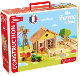 JEUJURA Mijn Houten Boerderij - Bouwspel - 145 stukjes - Afmetingen doos 39 x 32 x 11 cm