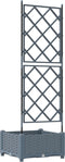 vidaXL - Tuinplanter - met - Trellis - Lichtgrijs - 40x40x125,5 - cm