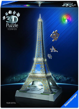 Ravensburger Iconics - Eiffel Tower - 3D Puzzel met LED-verlichting (216 stuks)