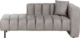 LANNILS - Chaise longue - Taupe - Rechtszijdig - Fluweel