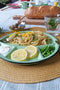 CABANAZ - bord, keramiek, FONDUE PLATE, groen