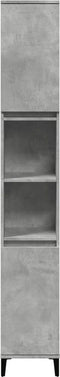 vidaXL - Badkamerkast - 30x30x190 - cm - bewerkt - hout - betongrijs
