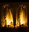 J-Line decoratie Stolp Kerst - hout - zilver/wit - large - 2 stuks - LED lichtjes