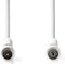 Nedis Coaxkabel - Coax Male naar Coax Female - 120 dB - 75 Ohm - 10 m - Wit