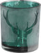 PTMD Gael Windlicht Rendier - H8 x Ø7 cm - Glas - Groen frosted